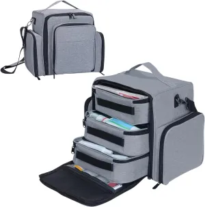Large Makeup Bag Cosmetic Case Organizer with 3 Inner Removable Pouches Multifunctional Travel Train Storage,Grey