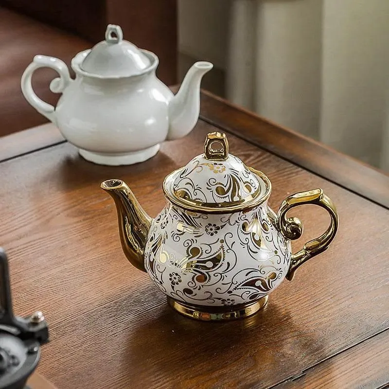 Large Porcelain Teapot Set - Heat-Resistant Teaware with Infuser