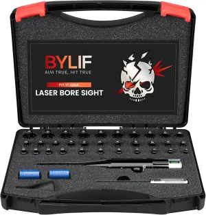 Laser Bore Sight Kit with 32 Adapters Fit 0.17 to 12GA Multi Calibers Weather Resistant Laser bore sighter Professional Bore Laser Sighting Tool for Hunting Rifles Pistols & Shotguns