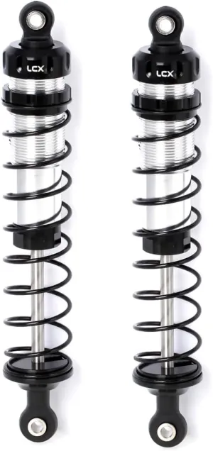 LCX Racing 1/10 RC Crawler Car Aluminum 110mm 4.33'' Suspension Shock Set 2pcs for RC Truck Arrma Fury, Upgrades Parts Accessories (Black)