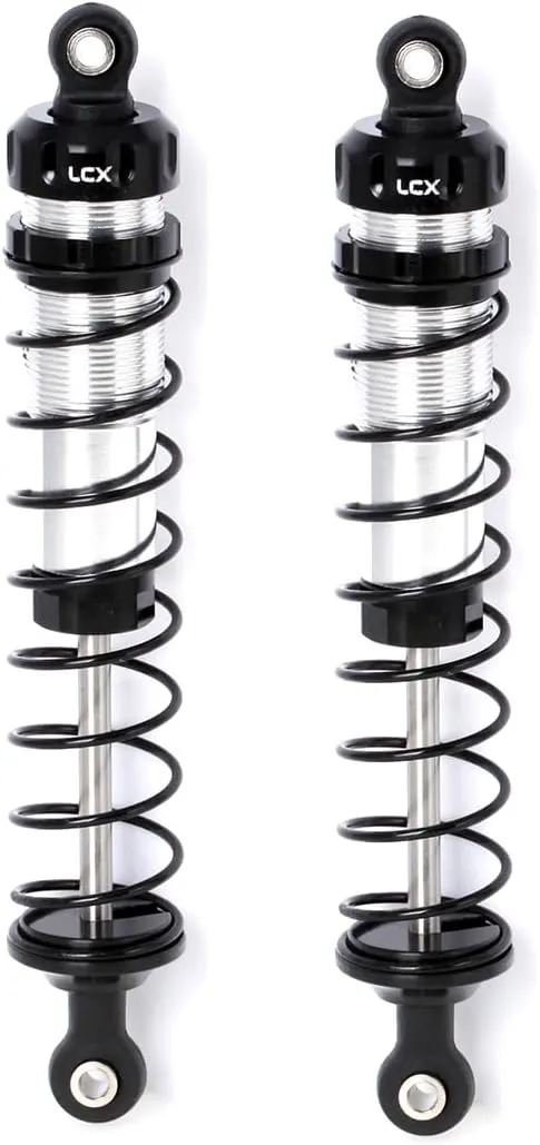 LCX Racing 1/10 RC Crawler Car Aluminum 110mm 4.33'' Suspension Shock Set 2pcs for RC Truck Arrma Fury, Upgrades Parts Accessories (Black)