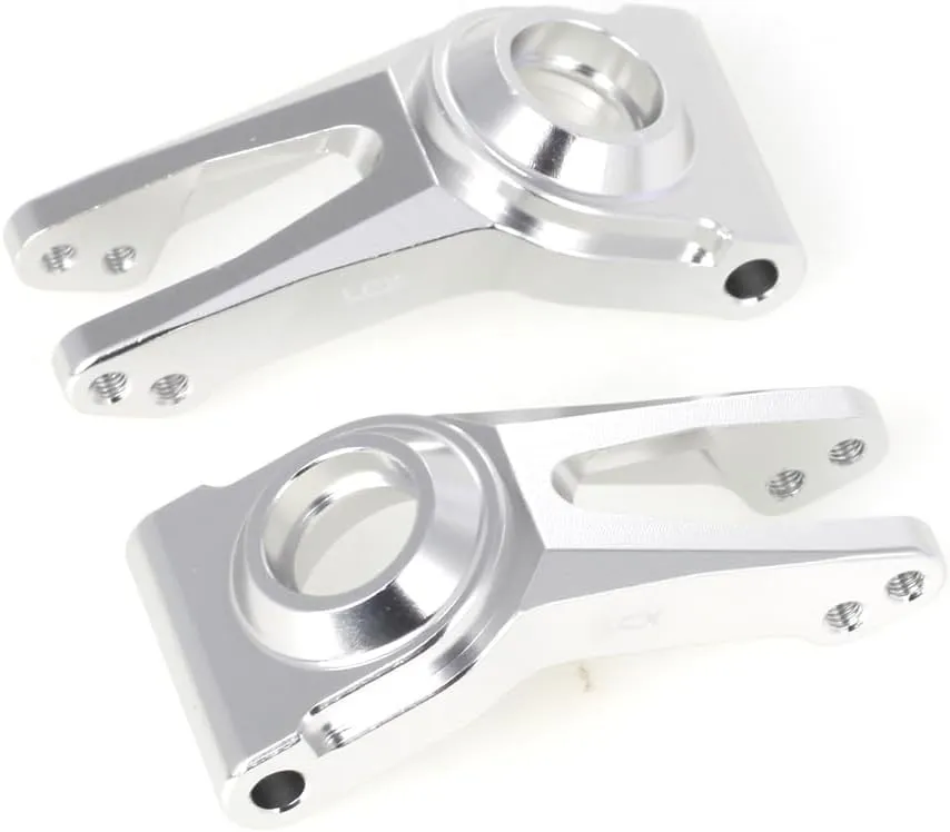 LCX Racing 1/10 RC Crawler Car Rear Hub Set Carriers for RC Truck Arrma Fury Mega, Upgrades Parts Accessories (Silver)