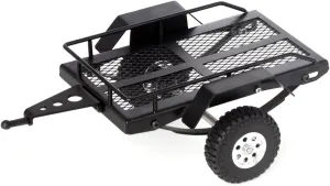 LCX Racing 1/16 1/18 RC Car Heavy Duty Metal Trailer RC Crawler Hooper Trail Cargo Carrier Aluminum Kit for TRX4M SCX24