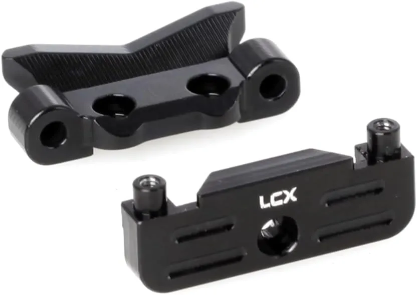 LCX Racing RC Car CNC Machined Aluminum Front Bulkhead Rear Pin Mount Set for LOSI 1/24 Micro-B Buggy, Upgrades Parts Accessories (Black)