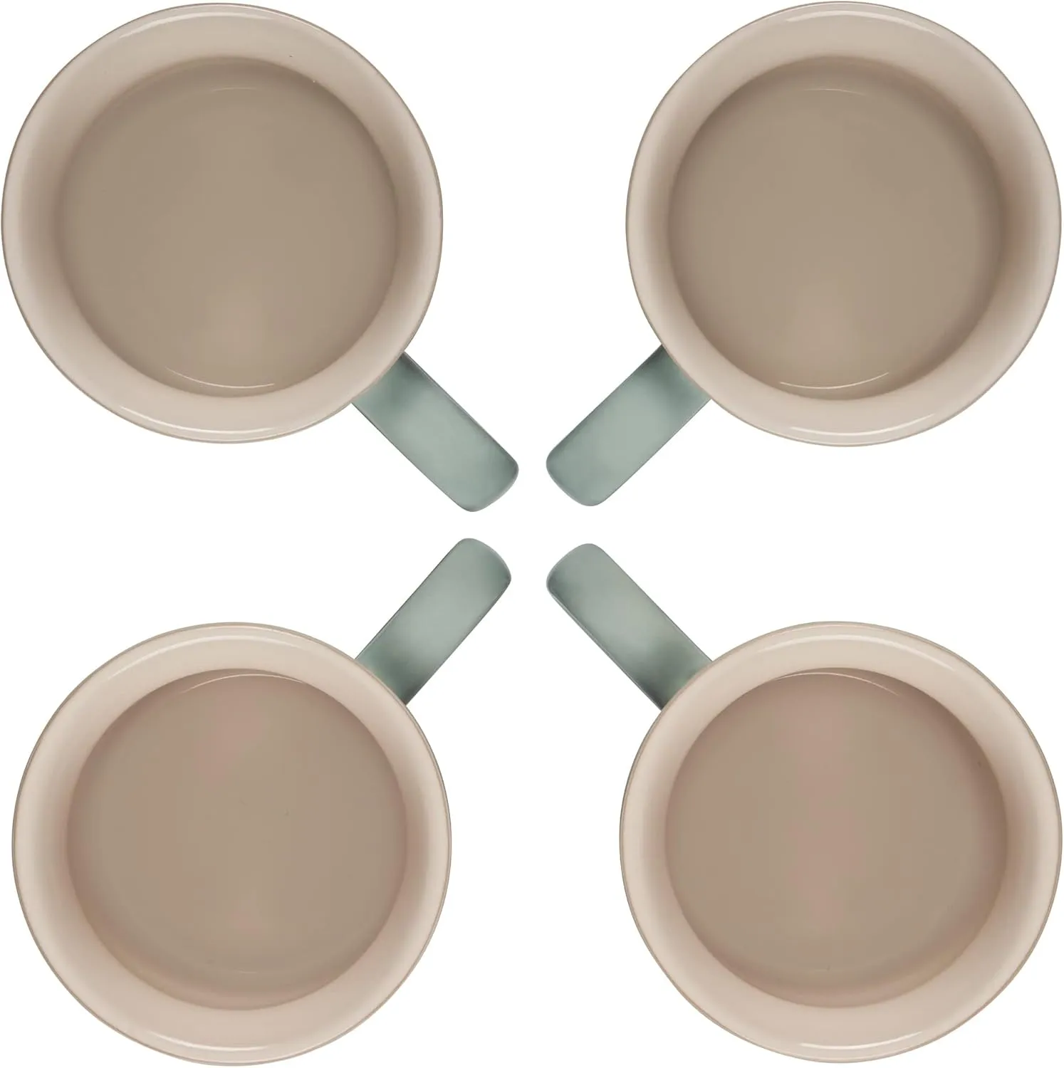 Le Creuset Stoneware Set of 4 Mugs, 14 oz. each, Sea Salt