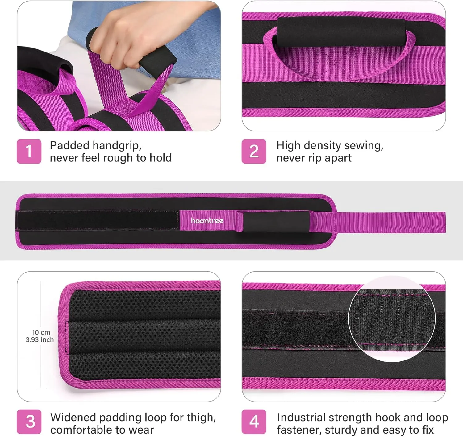 Leg Lifter Strap Set of 2 for Limited Mobility,Thigh Lifter Strap with Padded Grip and Loop,Knee Hip Surgery Recovery Aids for Disabled Eldly Get in and Out of Bed,Car,Wheelchair