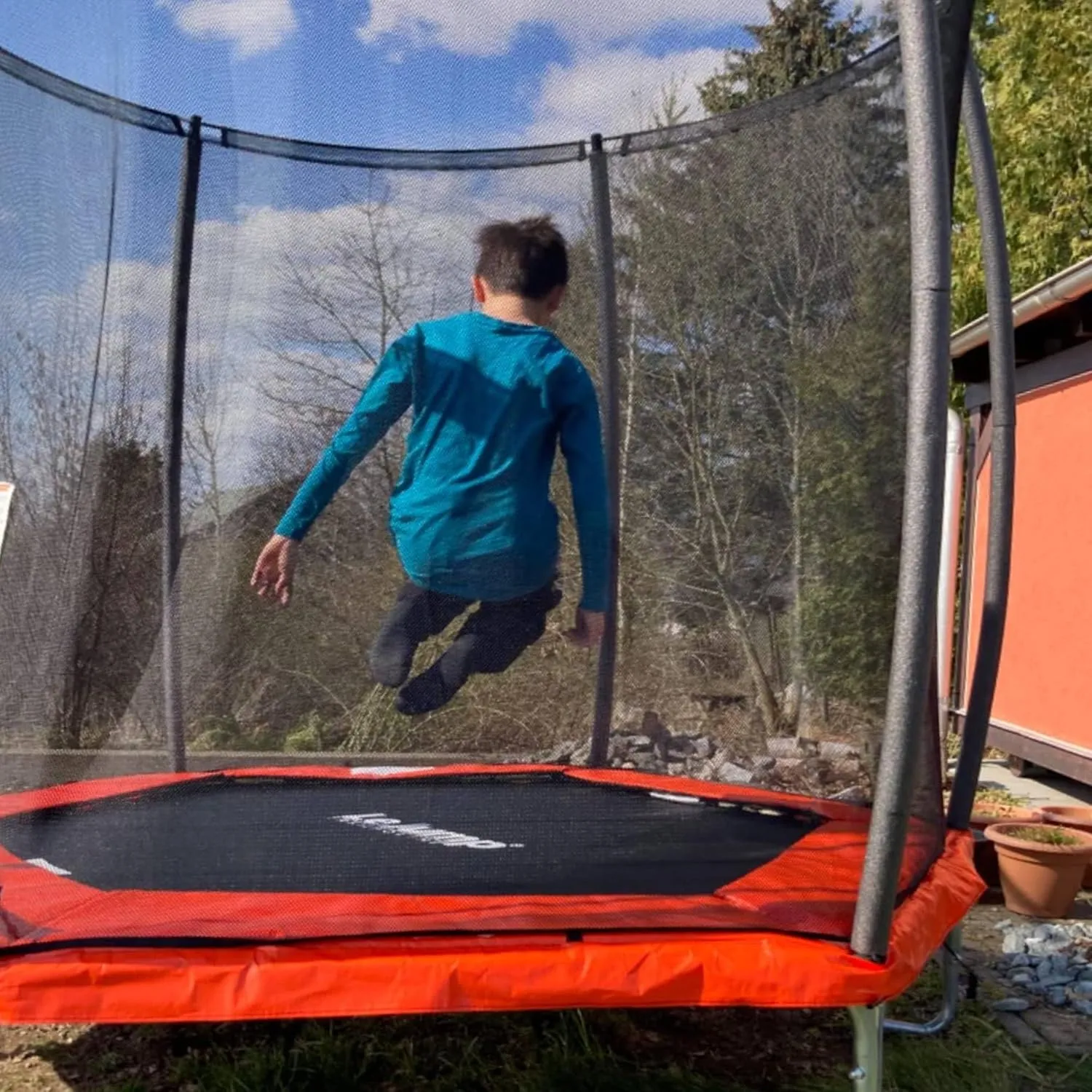 LeJump 7.7FT 12FT Recreational Big Trampolines with Enclosure Net, ASTM Approved Outdoor for Kids and Adults