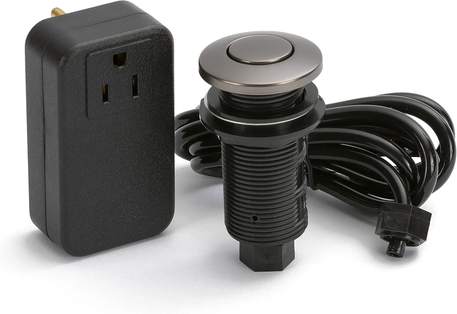 Lew Electric Push Button Garbage Disposal Air Switch and Controller (Black Stainless)