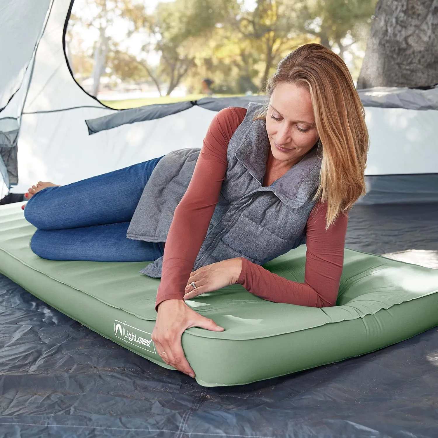 Lightspeed Outdoors ECO 3D Deluxe Flexform Sleep Pad, Sleeping Mat, Green Bay
