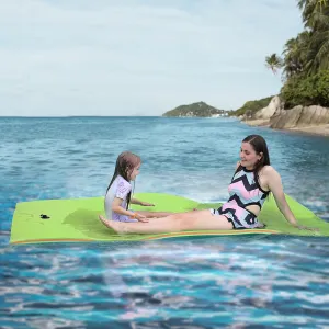 Lily Pad Floating Mat, 7'/8'/9'/13'/15.5' Floating Mat, 3-Layer Tear-Resistant XPE Foam Floating Water Mat for Water Recreation, Lake, Pool, River, Ocean, Boat, Suitable for Adults and Kids