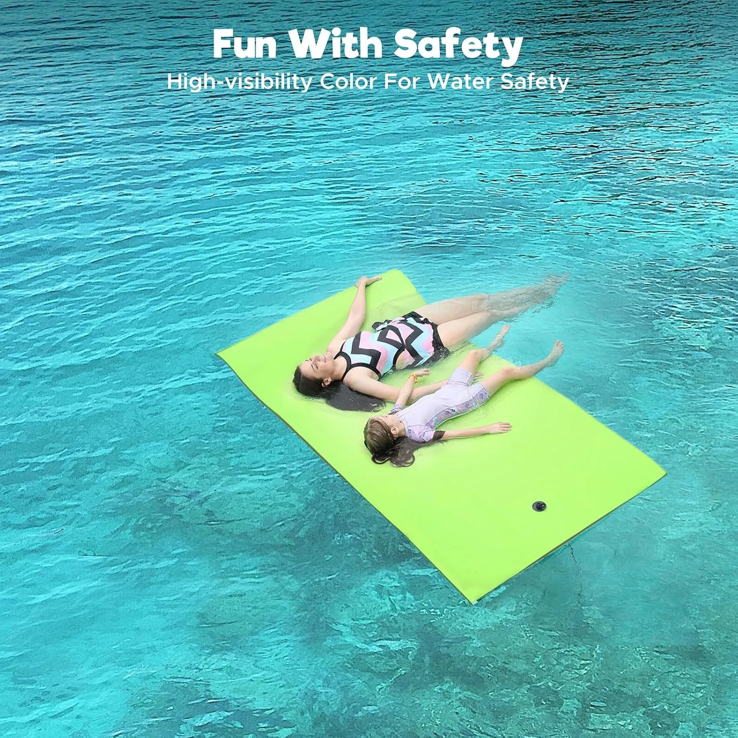 Lily Pad Floating Mat, 7'/8'/9'/13'/15.5' Floating Mat, 3-Layer Tear-Resistant XPE Foam Floating Water Mat for Water Recreation, Lake, Pool, River, Ocean, Boat, Suitable for Adults and Kids