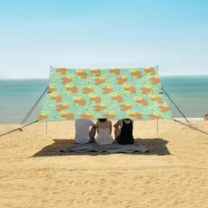 Lime Lemon Tayaki Ice Cream Beach Camping Tent Sun Shelter for Whole Family, Beach Shade Canopy with UPF50  UV Protection,Easy Set Up and Carry,Outdoor Shade for Trips, Fishing, Backyard Fun Pi
