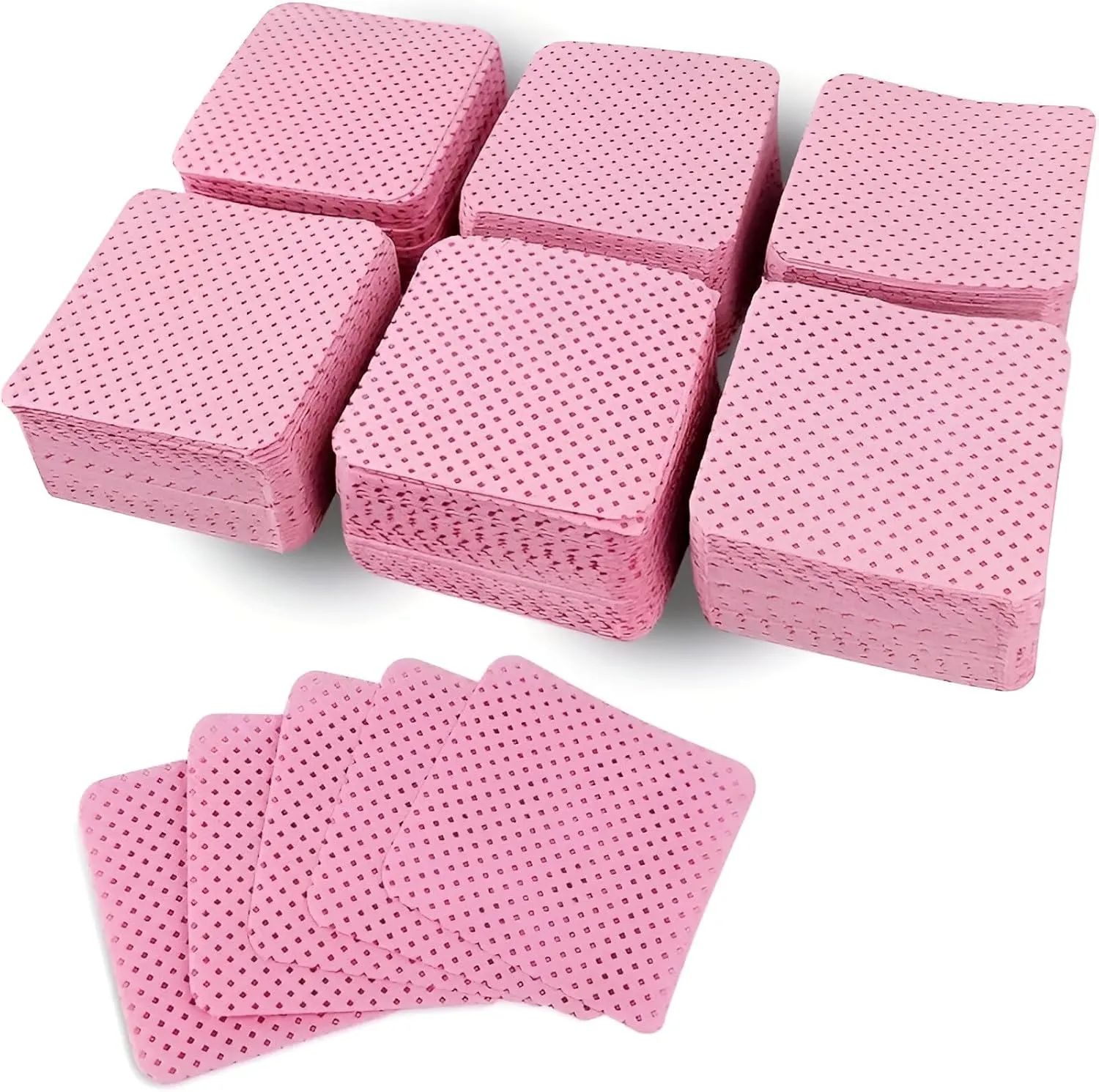 Lint Free Nail Polish Remover Pads – 50 Pink Non‑Woven Absorbent Nail Wipes for Gel & Acrylic – Lint‑Free Nail Prep Cloths for Polish, Lash & Glue Cleaning (White)