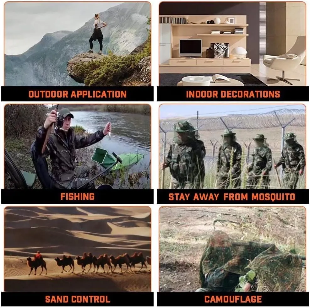 LOOGU Camouflage Netting, Tactical Mesh Net Camo Scarf for Wargame,Sports & Other Outdoor Activities