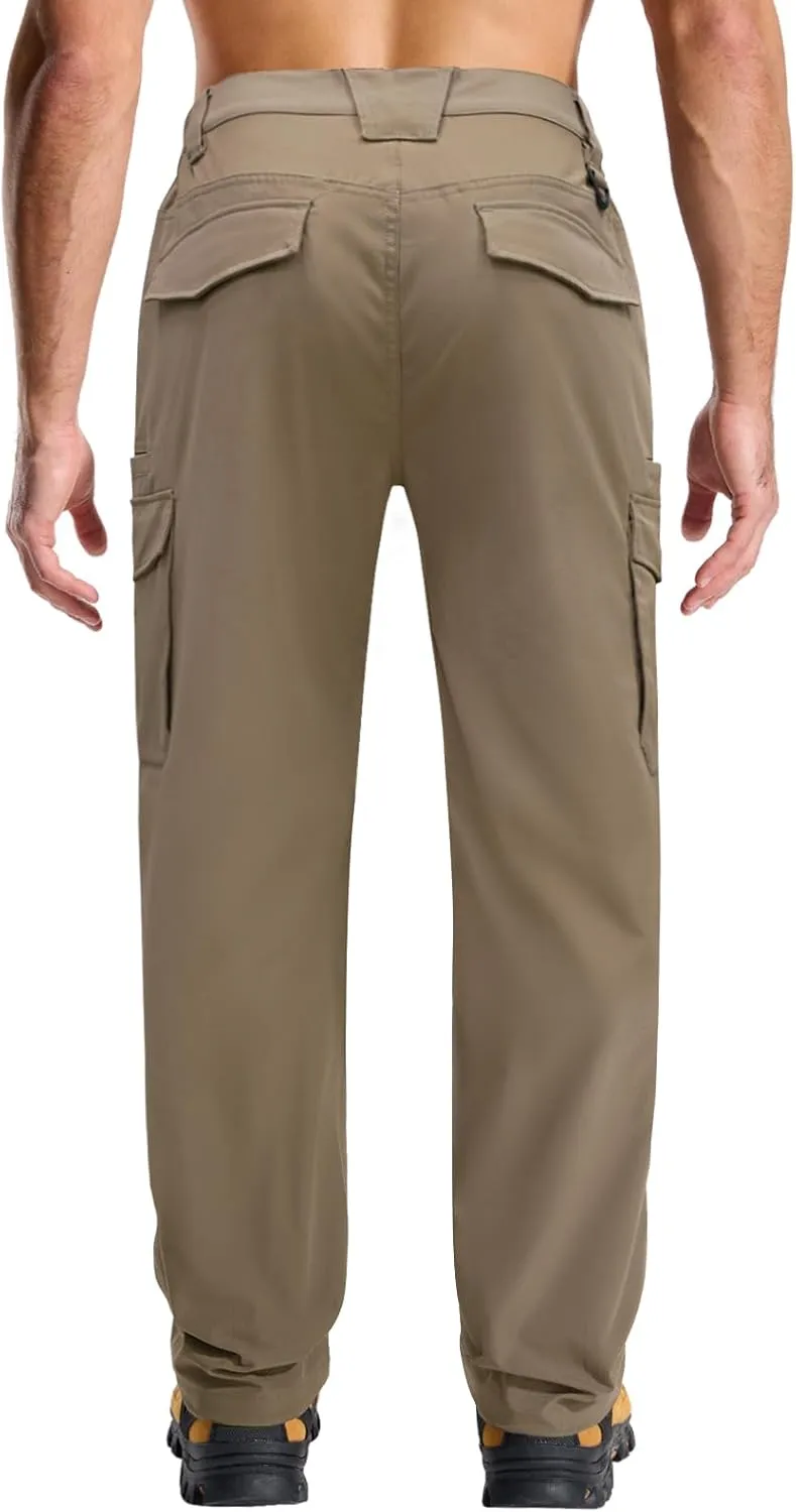 LOOGU Men's Water Resistant Tactical Pants, Ripstop Cargo Pants with 8 Pockets Hiking Work Outdoor