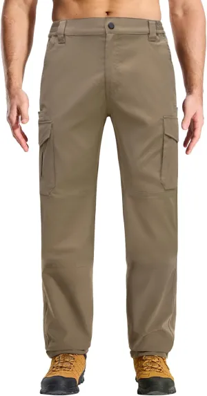 LOOGU Men's Water Resistant Tactical Pants, Ripstop Cargo Pants with 8 Pockets Hiking Work Outdoor