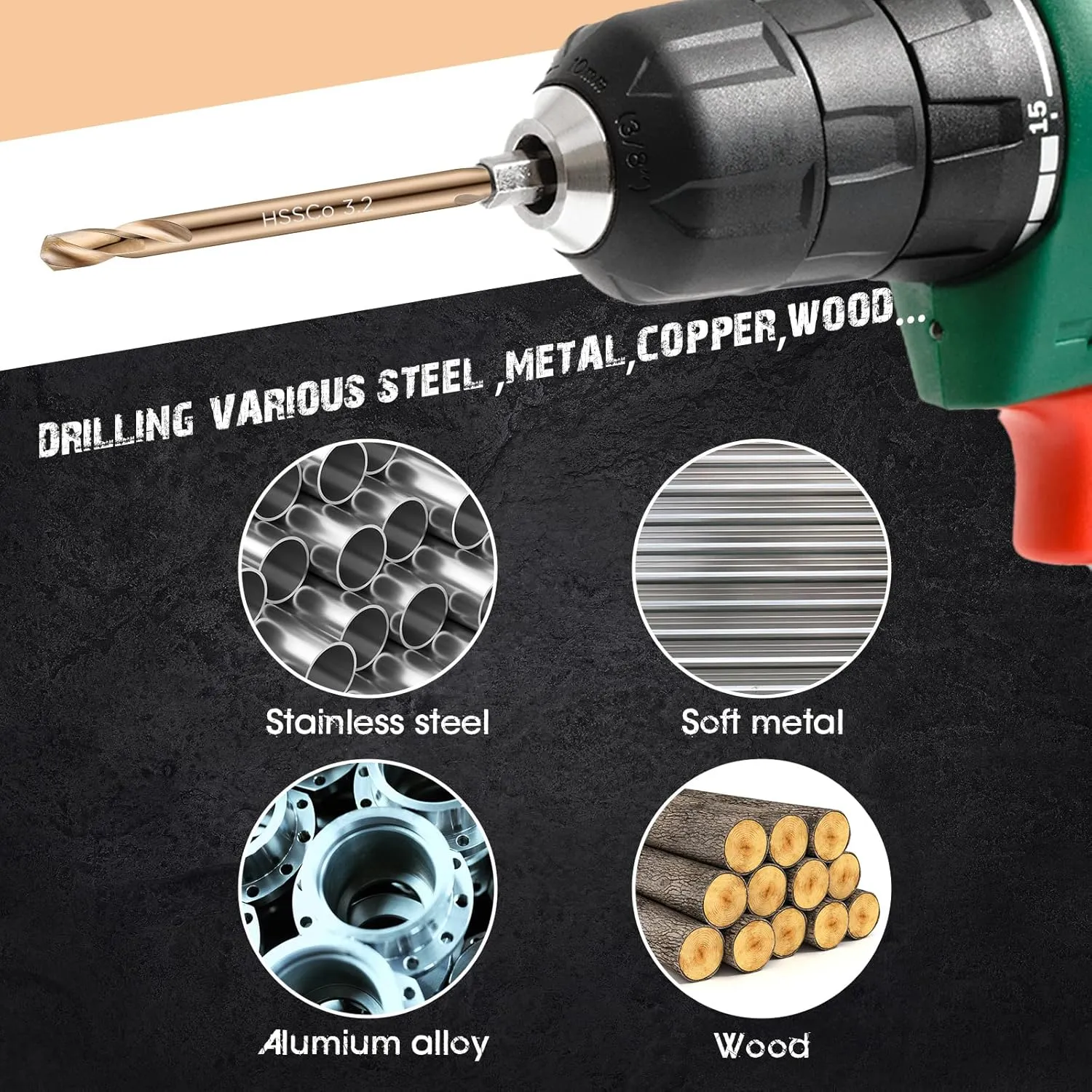 Lounsweer Cobalt Drill Bits Double End Drill Bits for Hardened Steel Wood Cast Plastic High Speed Metal Stainless Steel Bit(30 Pcs,1/8 Inch)