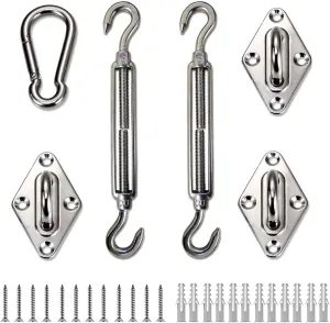 LOVE STORY Hardware Kit 6 Inches Stainless Steel for Triangle Sun Shade Sail Installation