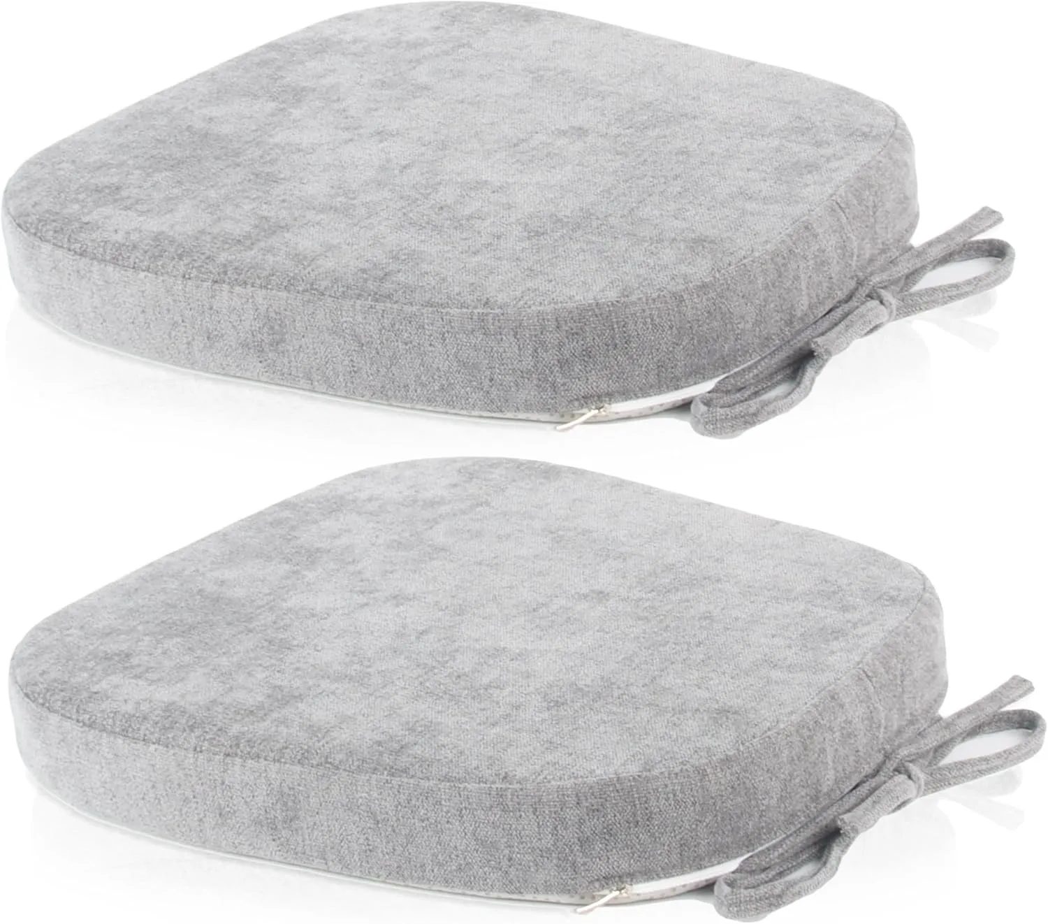 Loveboat Metal Chair Cushions, 14x14 Inches Metal Dining Chair Pads with Ties for Tolix Style Metal Chairs 2 Pack Grey