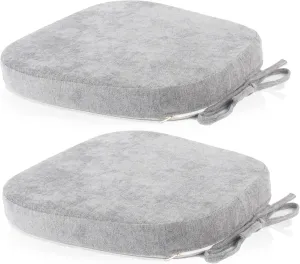 Loveboat Metal Chair Cushions, 14x14 Inches Metal Dining Chair Pads with Ties for Tolix Style Metal Chairs 2 Pack Grey