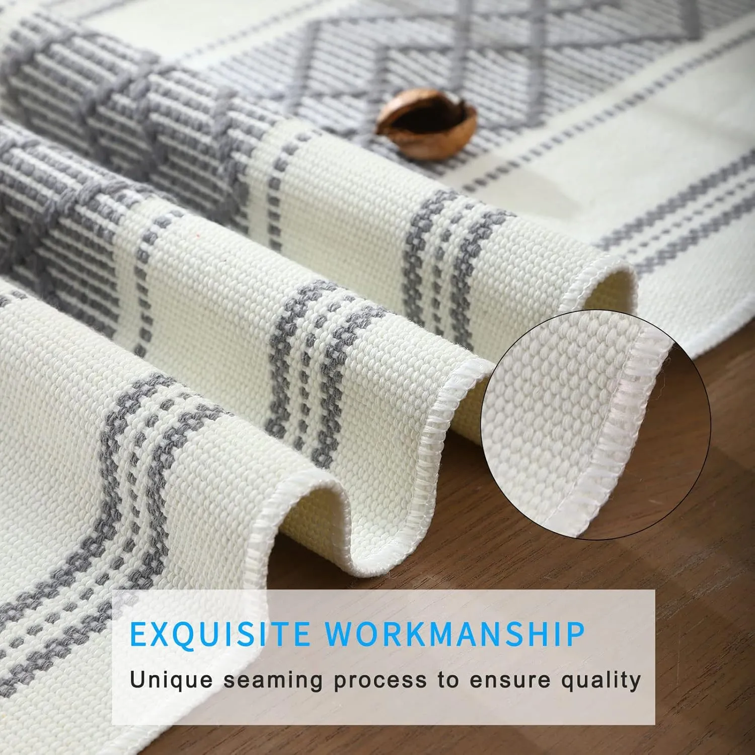LUFEIJIASHI Elegant Thick placemats for Dining Table Decor Farmhouse Heat Resistant Table Place mats Set of 6 Quality Woven Cloth Placemats Washable Dinner mats (Grey, 6)