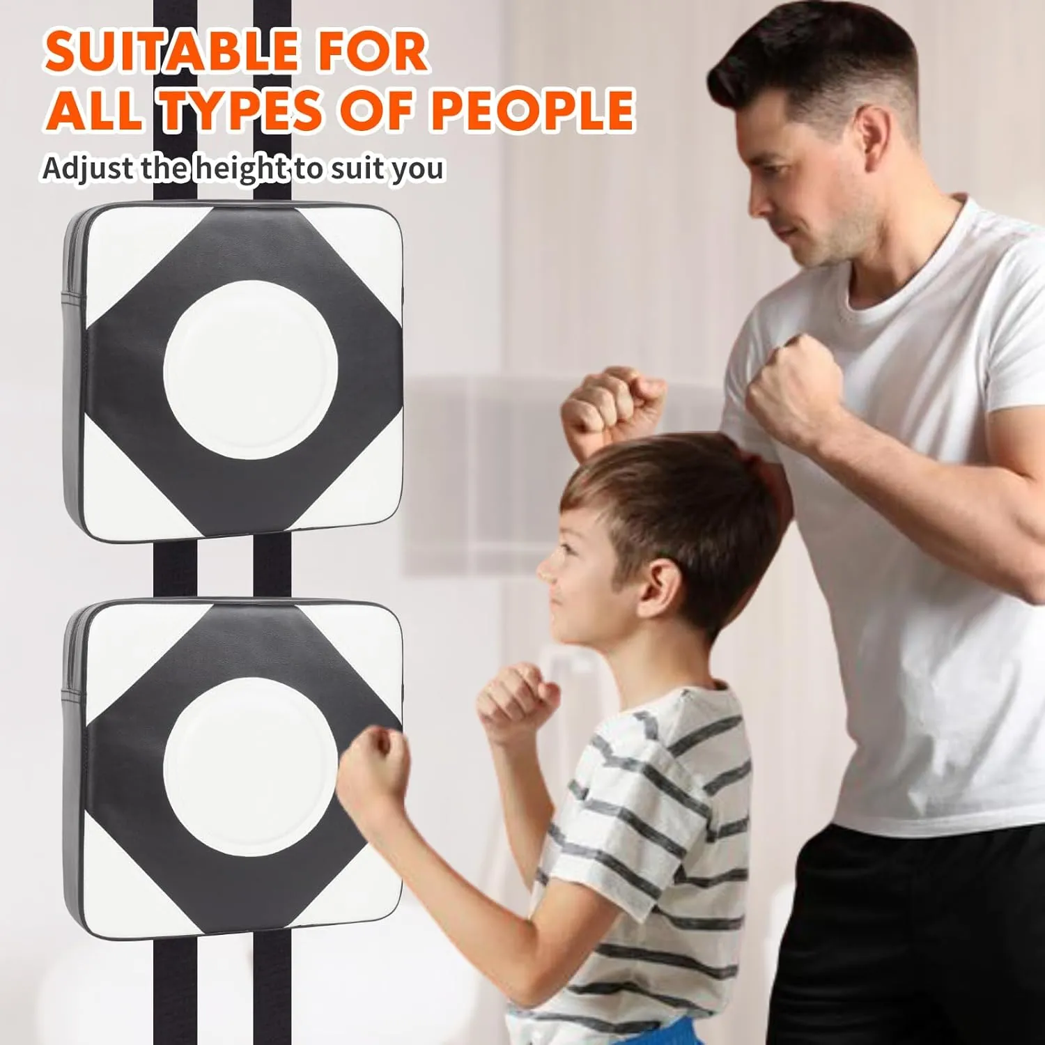 LuiceABC Wall Punching Boxing Pad, Wall Focus Target Foam, Boxing Fitness Wall Punch Bag, Leather and High Elastic Sponge Bag for Sports Training, Adjustable Height