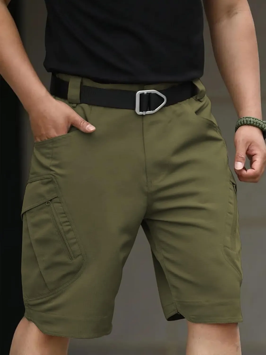 LYRXXX Men's Cargo Shorts for Hiking Outdoor Travel Lightweight Quick-Drying Waterproof Tactical Shorts with Multiple Pockets