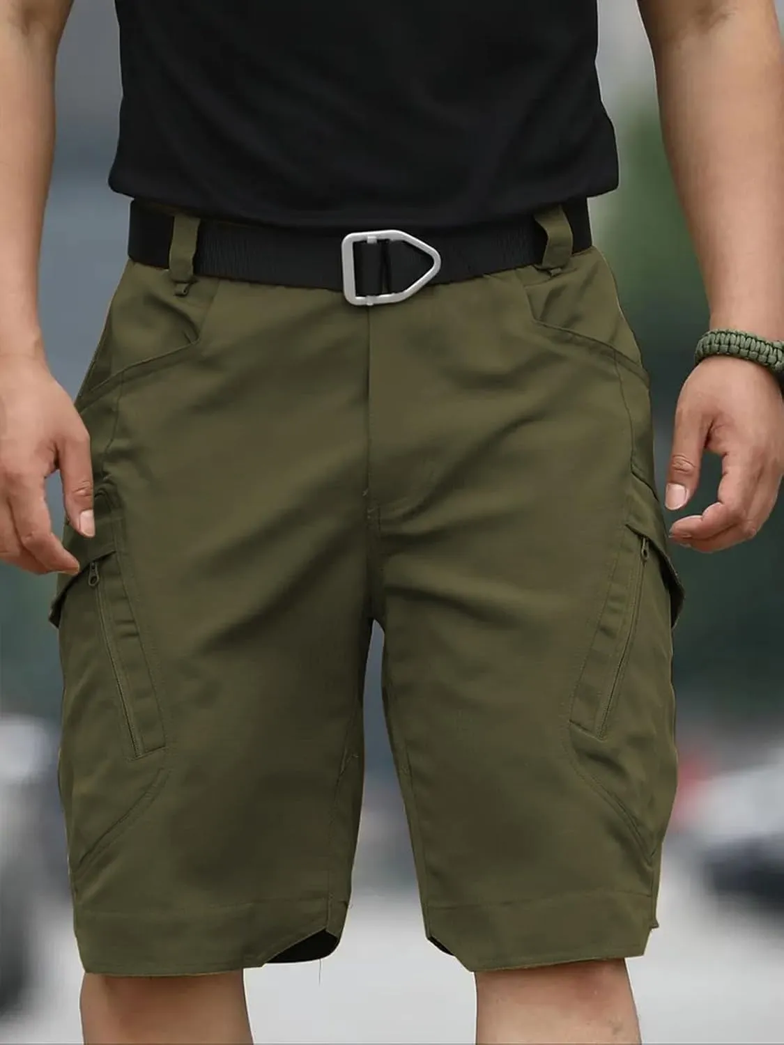 LYRXXX Men's Cargo Shorts for Hiking Outdoor Travel Lightweight Quick-Drying Waterproof Tactical Shorts with Multiple Pockets