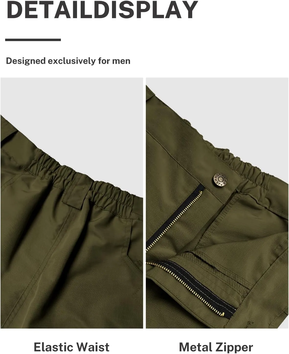 LYRXXX Men's Cargo Shorts for Hiking Outdoor Travel Lightweight Quick-Drying Waterproof Tactical Shorts with Multiple Pockets