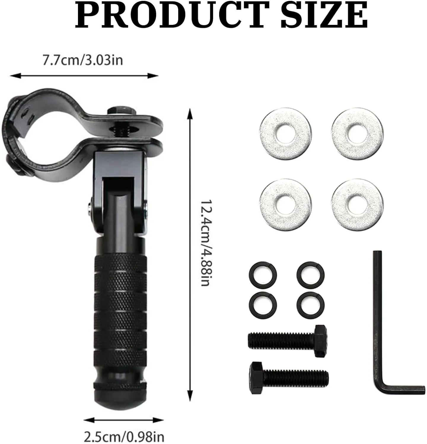 M8 Motorcycle Foot Pegs 90 Degree Foldable Footpegs CNC Anti-Skid Footrest Universal for Yamaha Honda Suzuki Aprilia Electric Car Motorbike Mini Bike Dirt Pit Bike Passenger Pedal (Black)