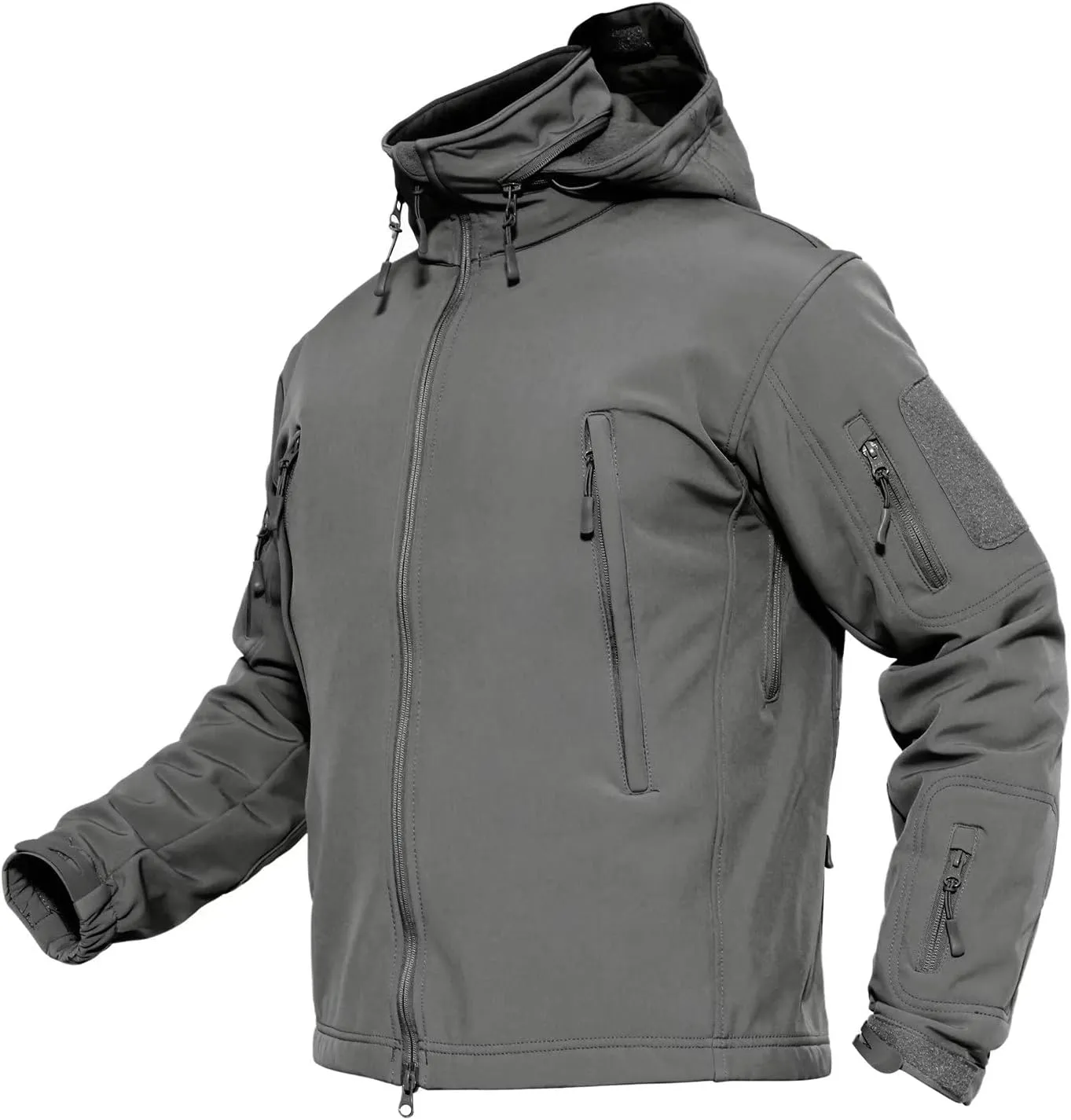 MAGCOMSEN Men's Tactical Jacket Winter Snow Ski Jacket Water Resistant Softshell Fleece Lined Winter Coats Multi-Pockets