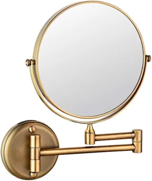 Makeup Mirror 8-Inch Two-Sided Swivel Wall Mounted Mirror Extending Folding Bathroom Shaving Cosmetic Make Up Mirror- 3X/1X Magnification with Drilling Or Without Drilling (Color : #4)