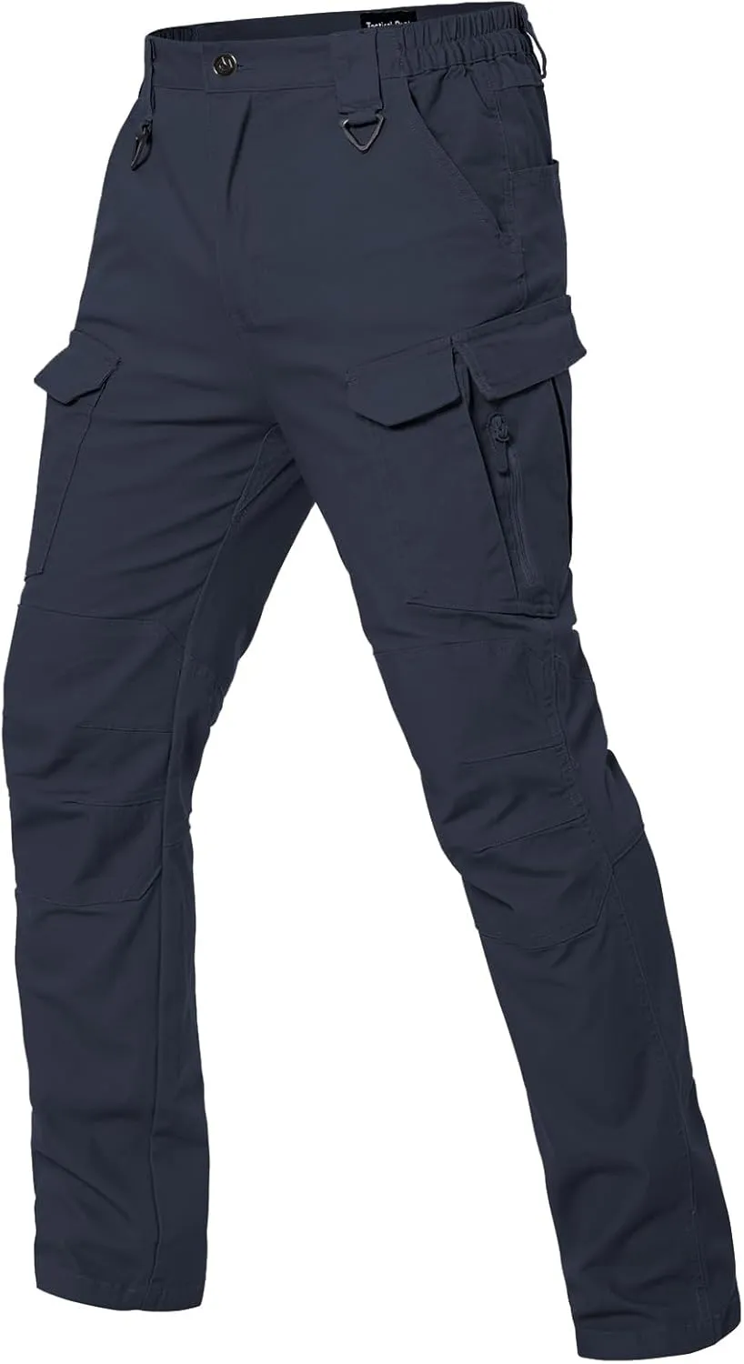 MANSDOUR Men's Cotton Hiking Tactical Pants Lightweight Stretch Military Combat Cargo Work Pants