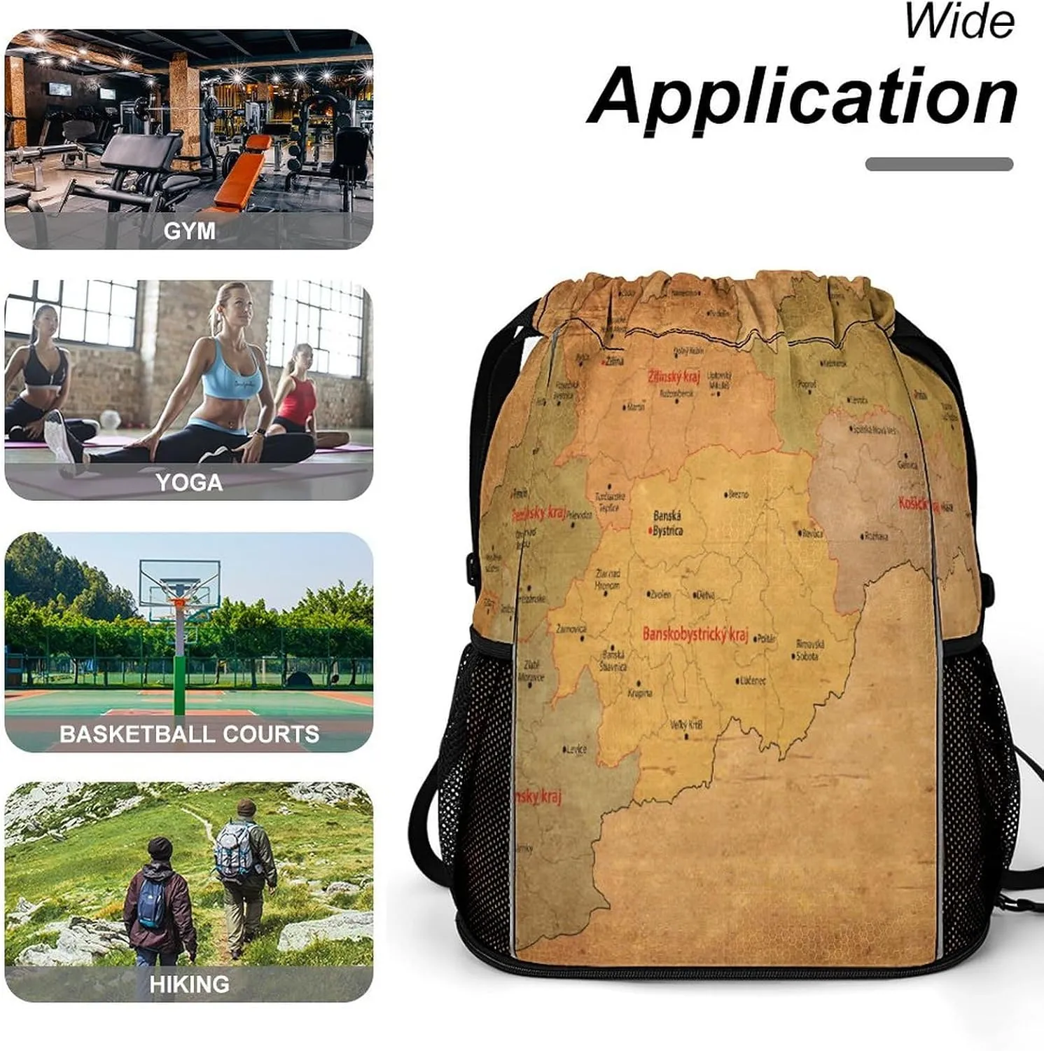 Map of South Africa Storage Bag Drawstring Sports Pocket Backpack, Shoe Bags, Multi-Function Bags