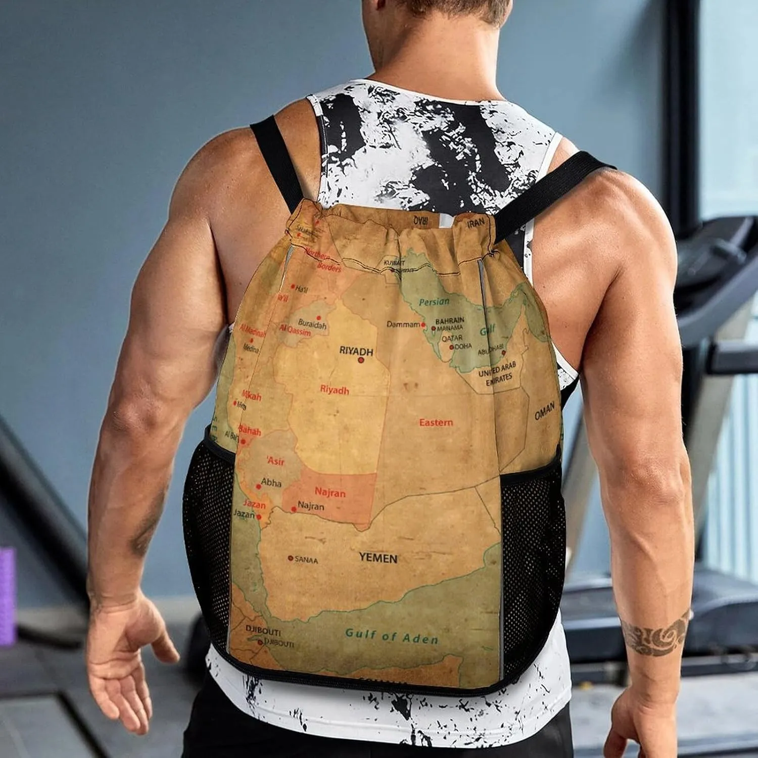 Map of South Africa Storage Bag Drawstring Sports Pocket Backpack, Shoe Bags, Multi-Function Bags