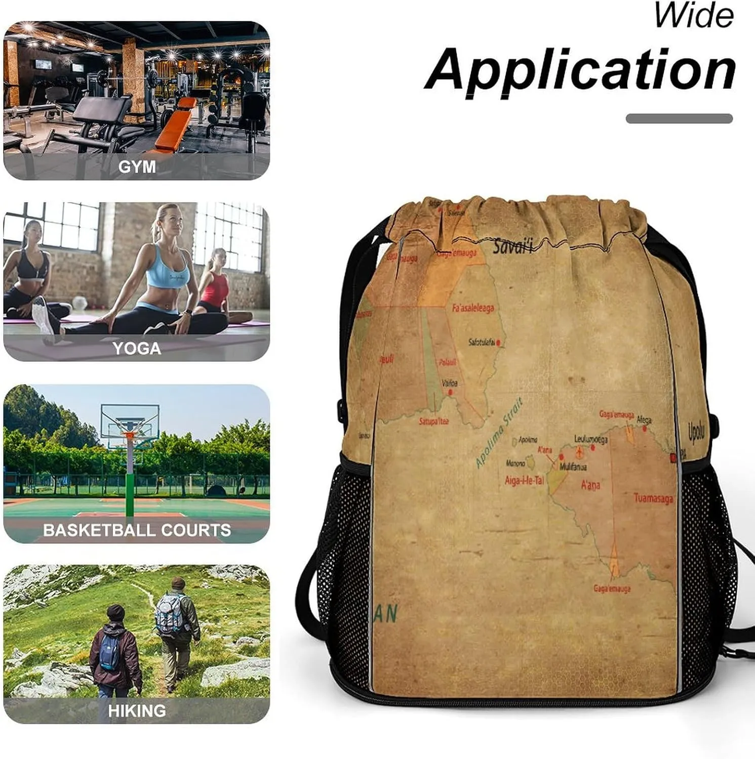 Map of South Africa Storage Bag Drawstring Sports Pocket Backpack, Shoe Bags, Multi-Function Bags