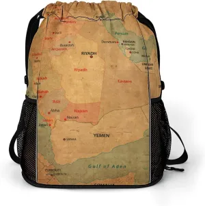 Map of South Africa Storage Bag Drawstring Sports Pocket Backpack, Shoe Bags, Multi-Function Bags