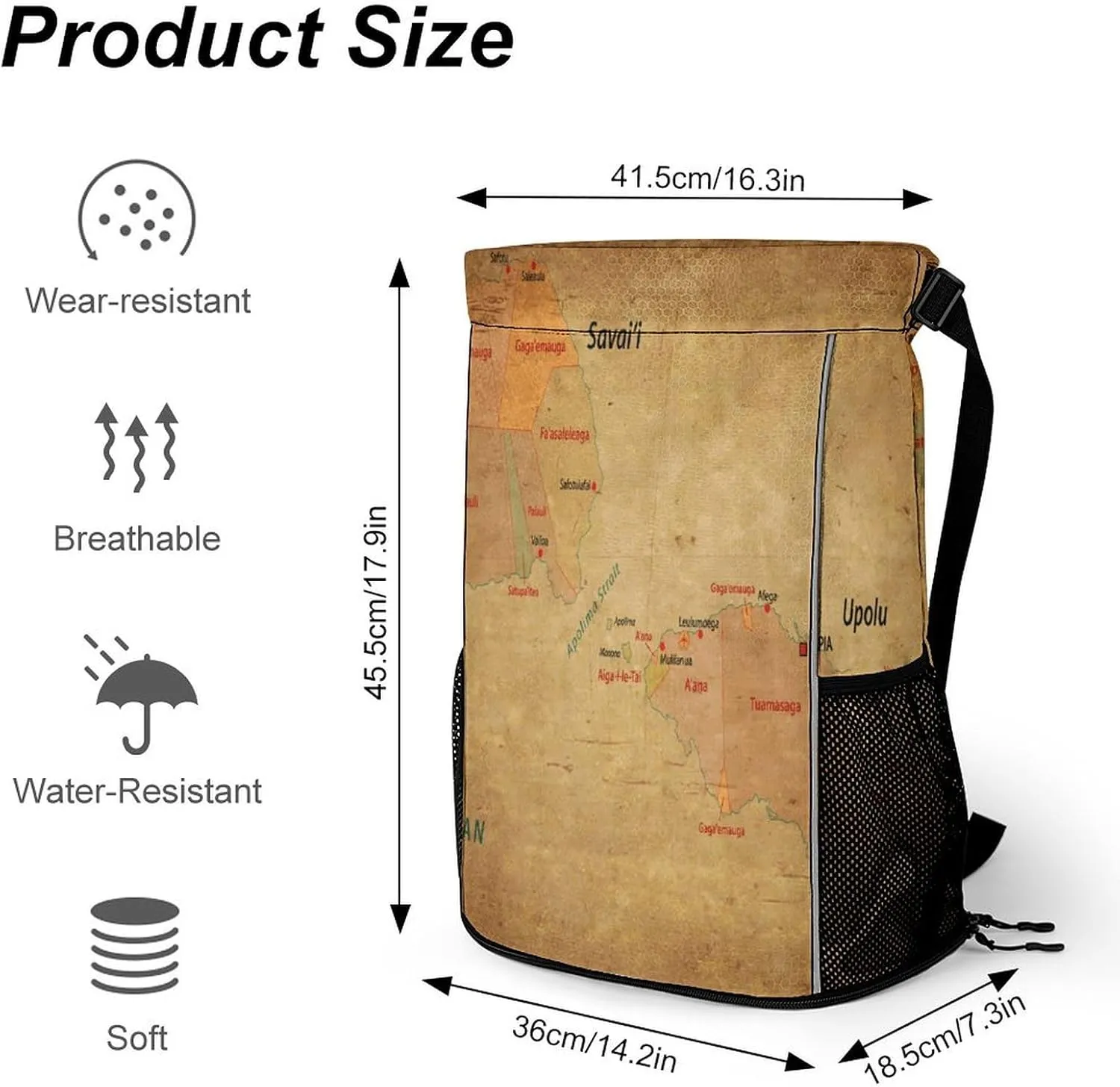 Map of South Africa Storage Bag Drawstring Sports Pocket Backpack, Shoe Bags, Multi-Function Bags