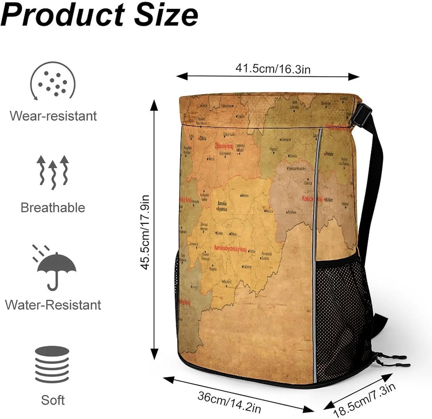 Map of South Africa Storage Bag Drawstring Sports Pocket Backpack, Shoe Bags, Multi-Function Bags
