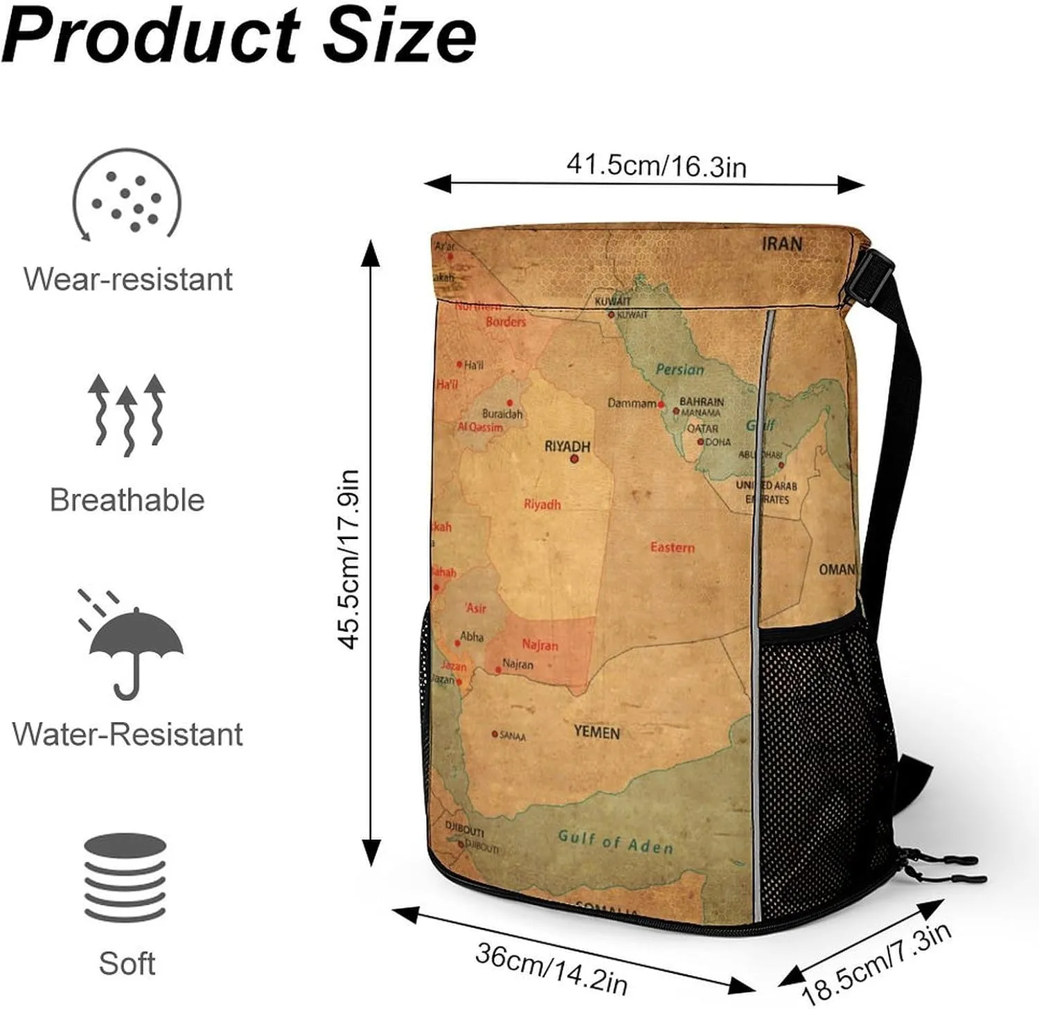 Map of South Africa Storage Bag Drawstring Sports Pocket Backpack, Shoe Bags, Multi-Function Bags