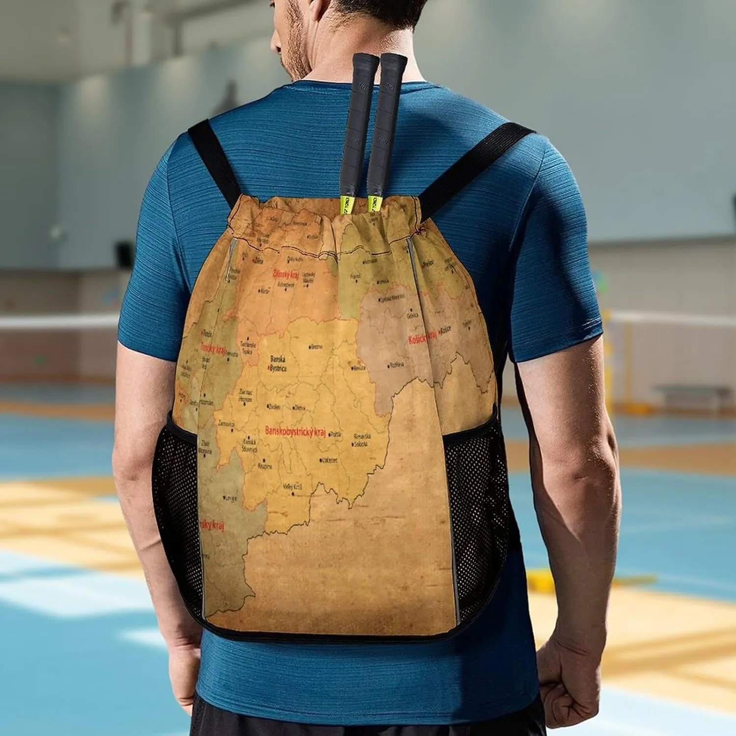 Map of South Africa Storage Bag Drawstring Sports Pocket Backpack, Shoe Bags, Multi-Function Bags