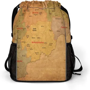 Map of South Africa Storage Bag Drawstring Sports Pocket Backpack, Shoe Bags, Multi-Function Bags