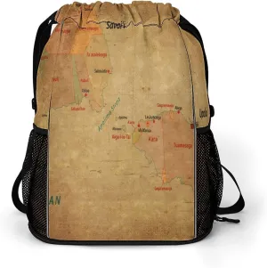 Map of South Africa Storage Bag Drawstring Sports Pocket Backpack, Shoe Bags, Multi-Function Bags