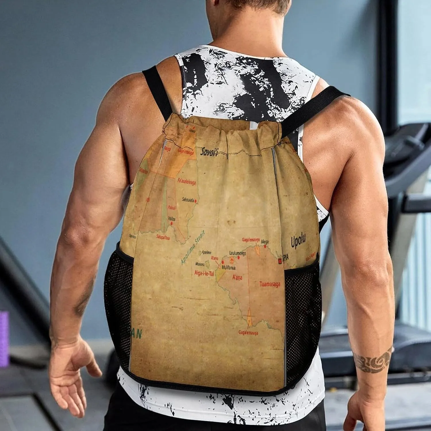 Map of South Africa Storage Bag Drawstring Sports Pocket Backpack, Shoe Bags, Multi-Function Bags
