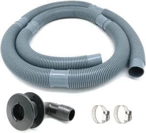 Marine Bilge Pump Hose 1-1/8 Inch Plumbing Kit, 6 FT Long, 90 degree Black Elbow Thru Hull Scupper Flapper Valve, Stainless Steel Clamps