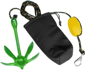 Marine Green Kayak Anchor Kits 7 lb Folding Anchor Accessories with 50 ft Rope for Fishing Kayaks, Canoe, Jet Ski, SUP Paddle Board and Small Boats