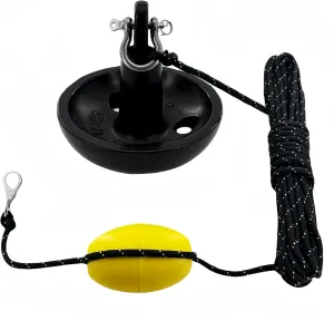 Marine Mushroom Anchor Kit 20 lb Black PE Coated Kayak Anchor Accessories with 50 ft Rope for Fishing Kayaks, Canoe, Jet Ski, SUP Paddle Board and Small Boats