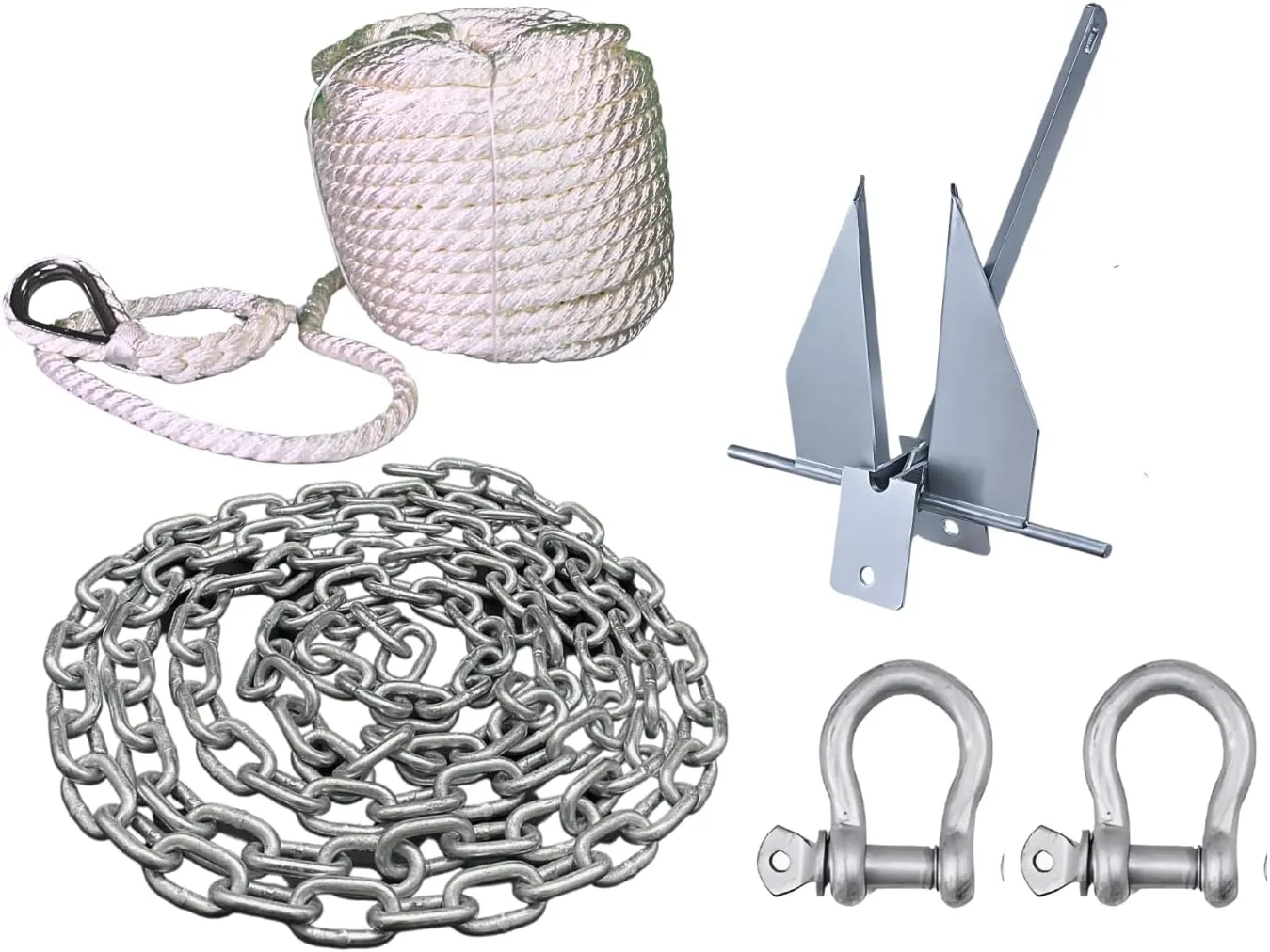 MarineNow Deluxe Portable Fluke Style Anchor Kit Choose 5, 8.5 or 13 lb