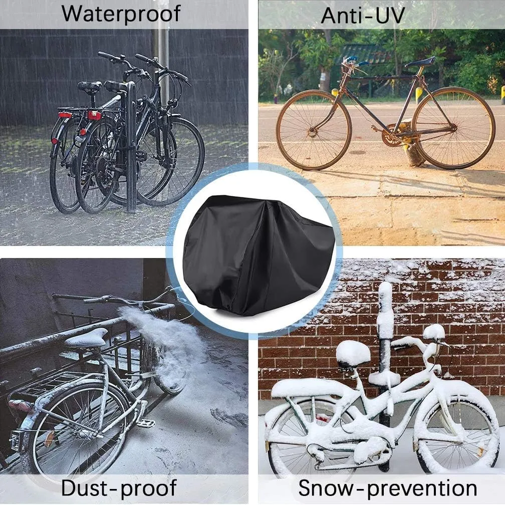 Maveek Bicycle Cover Waterproof Outdoor Storage Bike Cover, Rain Snow Wind Proof Tarp Tent Shed Dust Dirt Resistant All Weather Cycle Protection UV Summer Indoor Garage