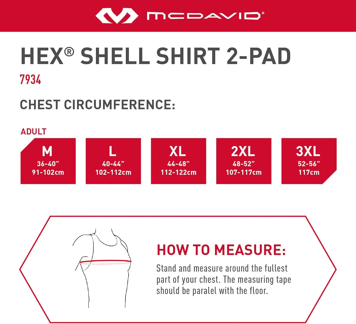 McDavid Hex Shell Shirt 2-Pad, Comfort & Protection from Hard Objects, Moisture-Wicking Technology, Great for Multiple Sports